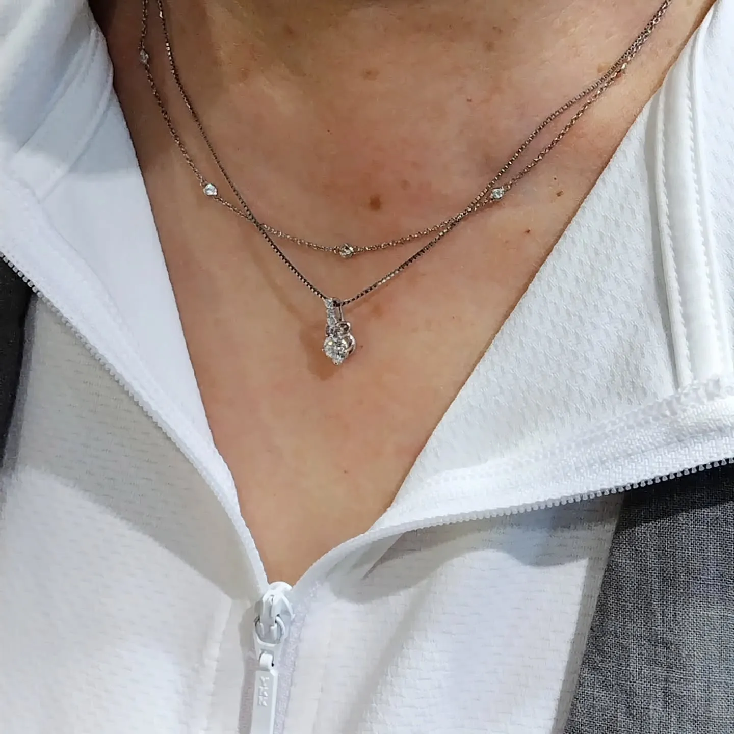 オパールダイヤリングをペンダントネックレスに