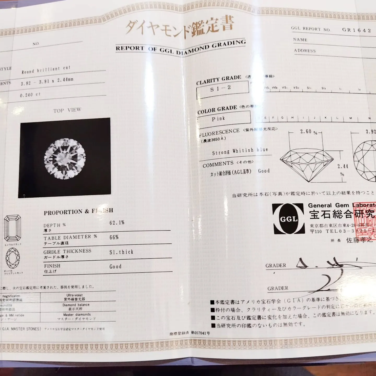 ピンクダイヤ嫁ぎました